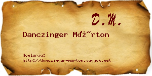 Danczinger Márton névjegykártya
